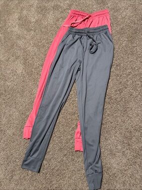 Woman’s' Dual-Color Drawstring Joggers - Pink & Gray